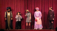 Abanazar, Rick Shaw, Aladdin, Widow Twankey and Wishee Washee
