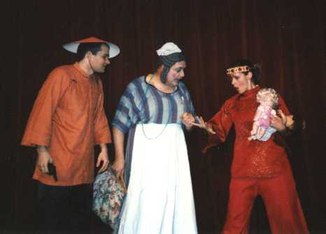 Wishee Washee, Widow Twankey and Aladdin