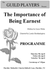 The Importance Of Being Earnest Programme